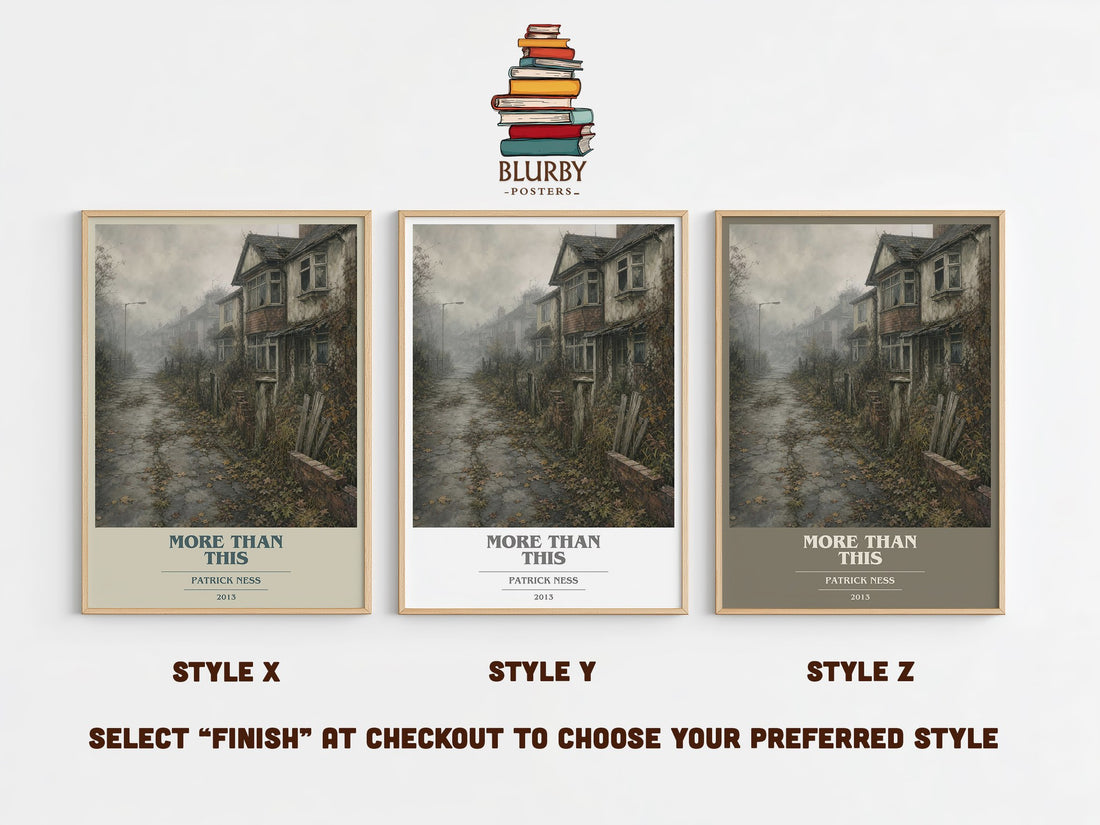 More Than This book cover print in frame leaning in hallway – young adult wall art (mockup)