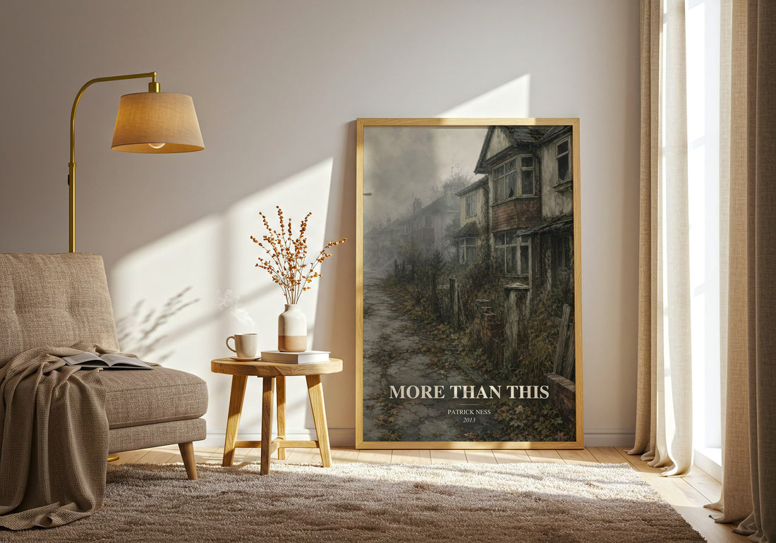 More Than This watercolour print in frame leaning in hallway – young adult wall art