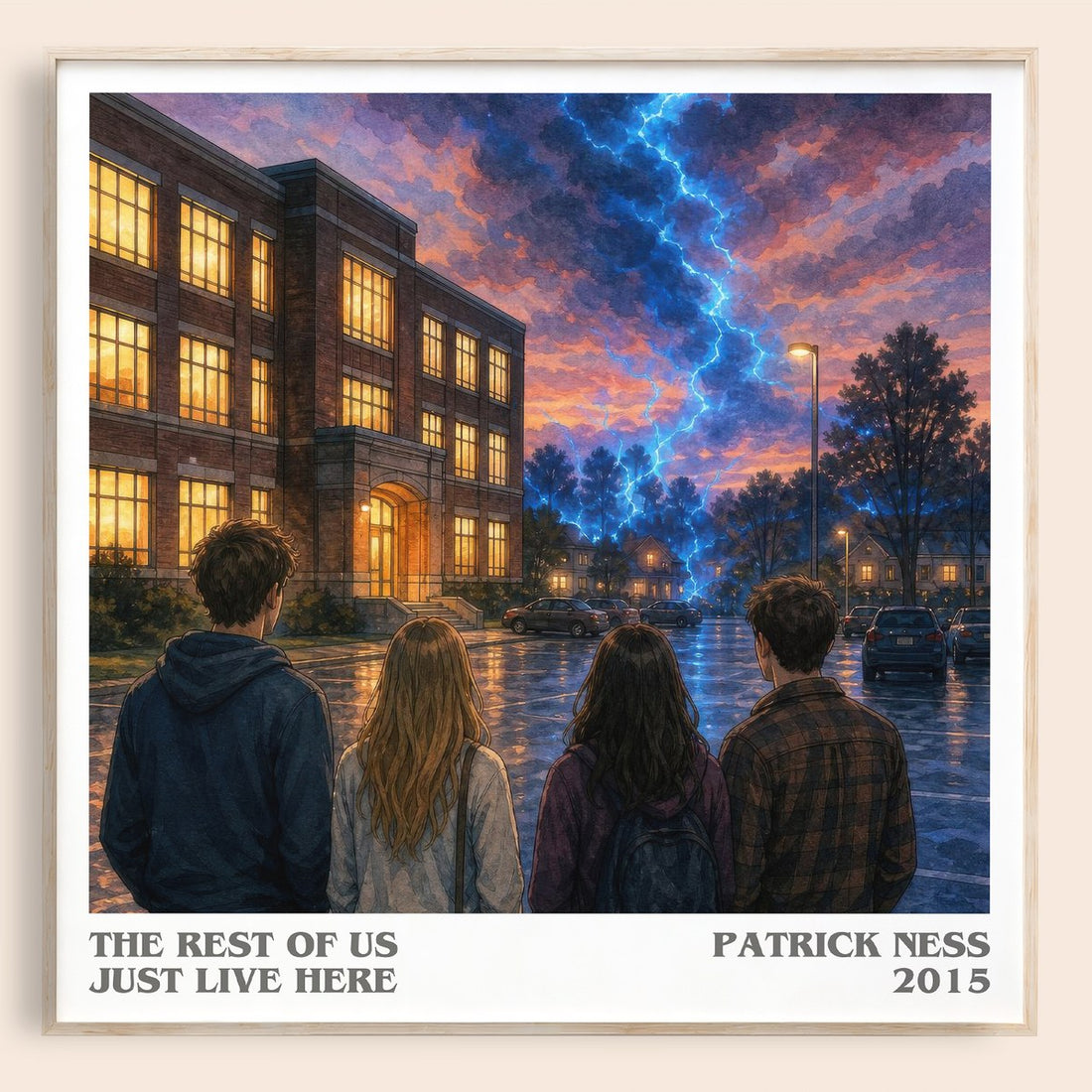 The rest of us just live here literary book poster by Patrick Ness – framed literary art print