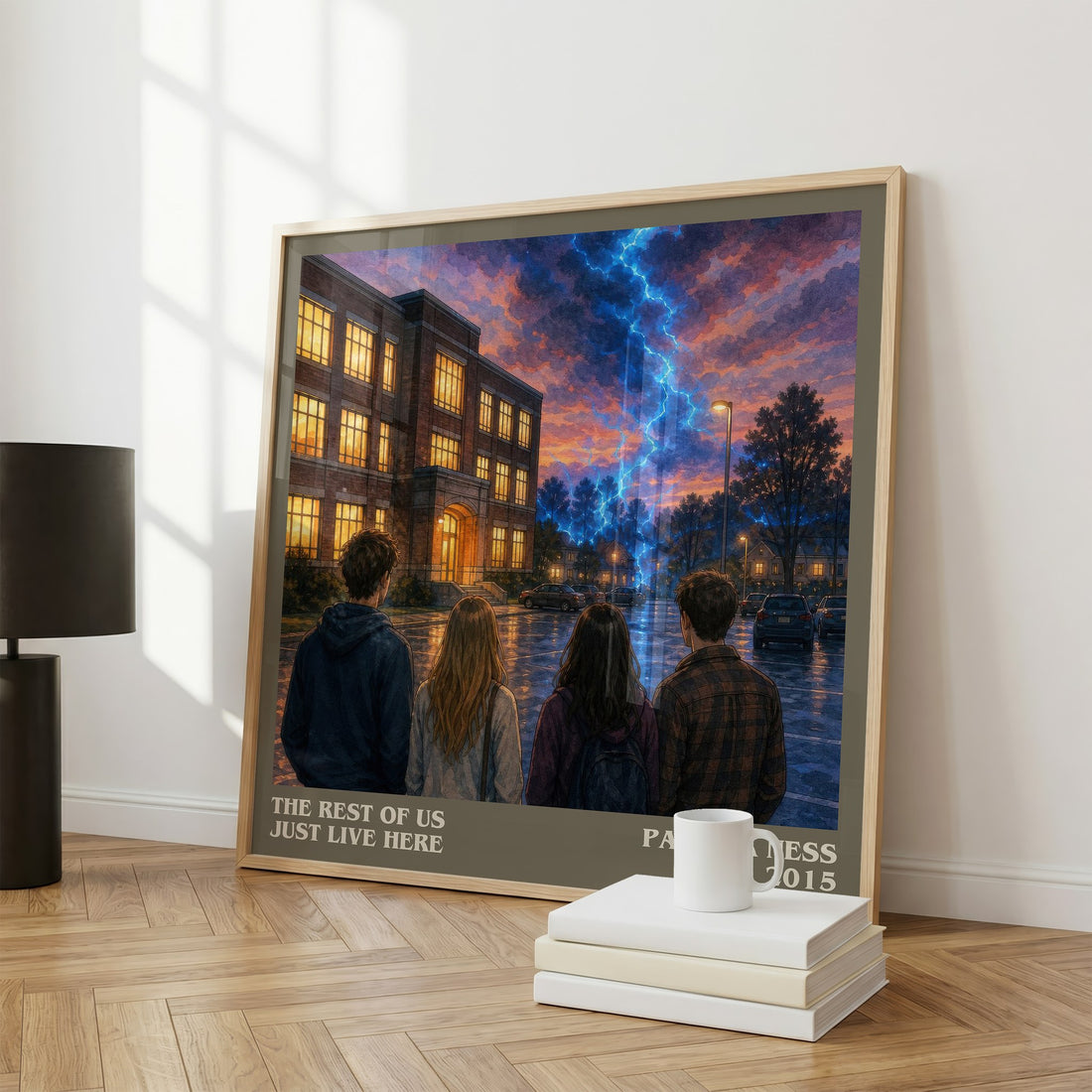 The rest of us just live here literary print framed by window – literary home decor