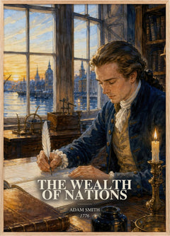 The Wealth of Nations Book Watercolour Illustration by Adam Smith