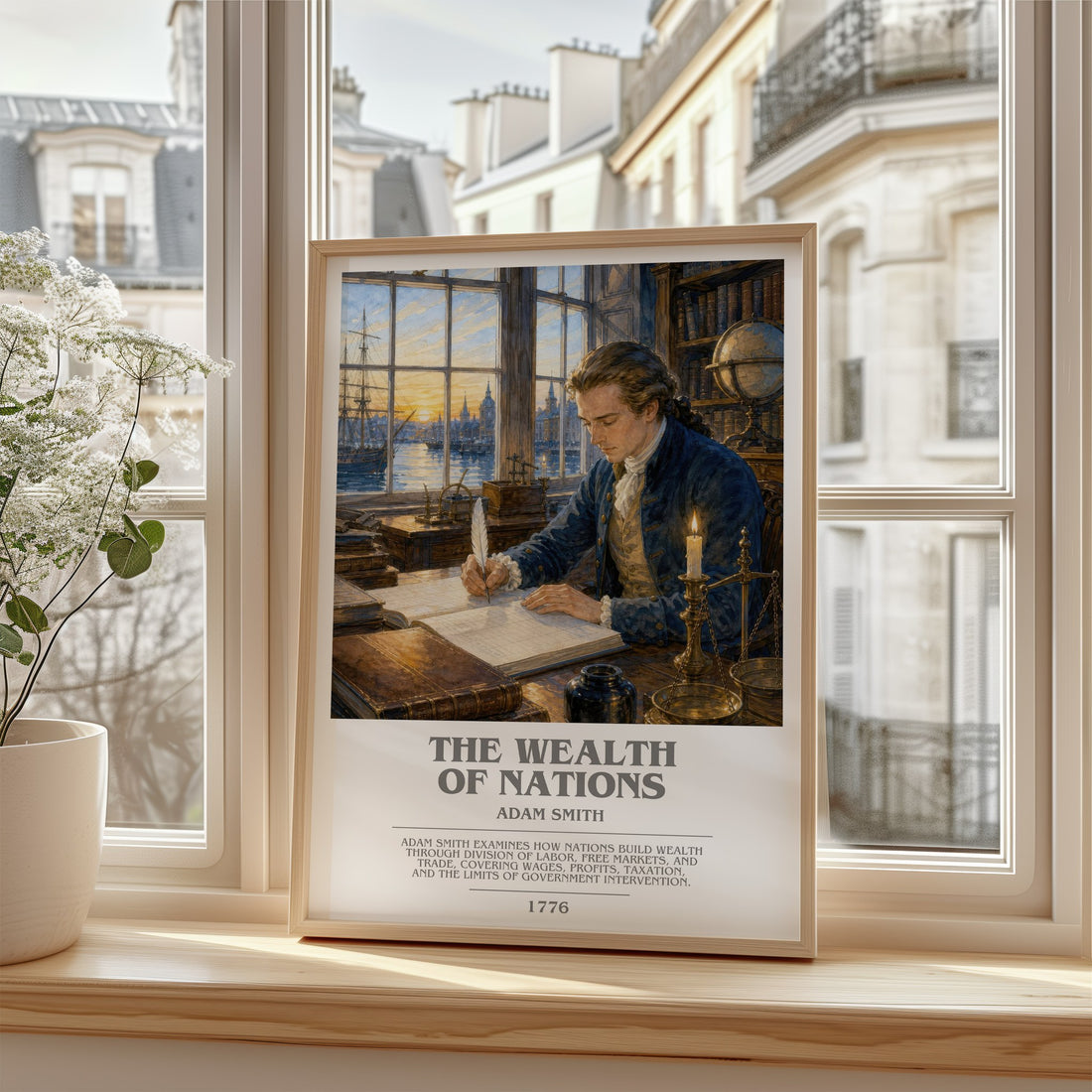 The Wealth of Nations bookish poster colour and style options – Adam Smith book art