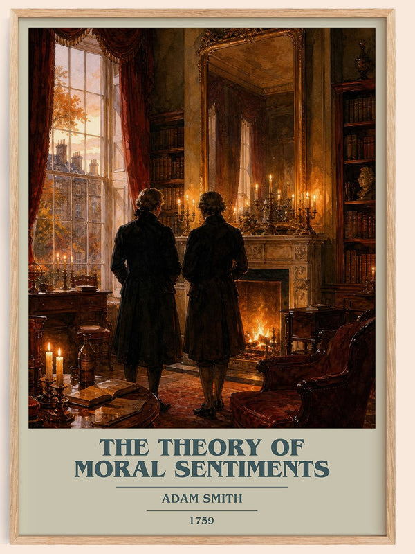 The theory of moral sentiments book cover book poster by Adam Smith – framed literary art print