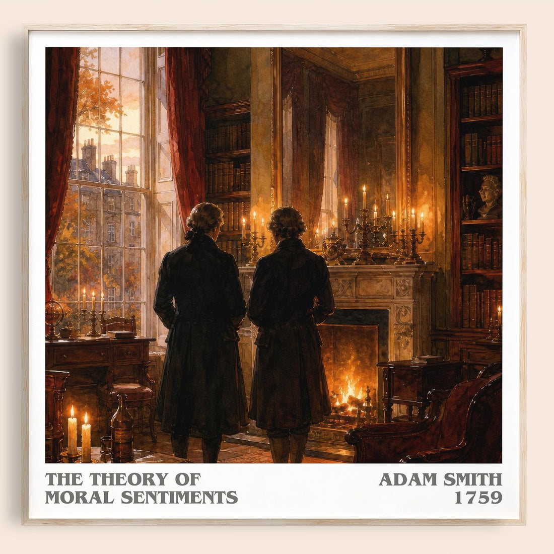 The theory of moral sentiments literary book poster by Adam Smith – framed literary art print
