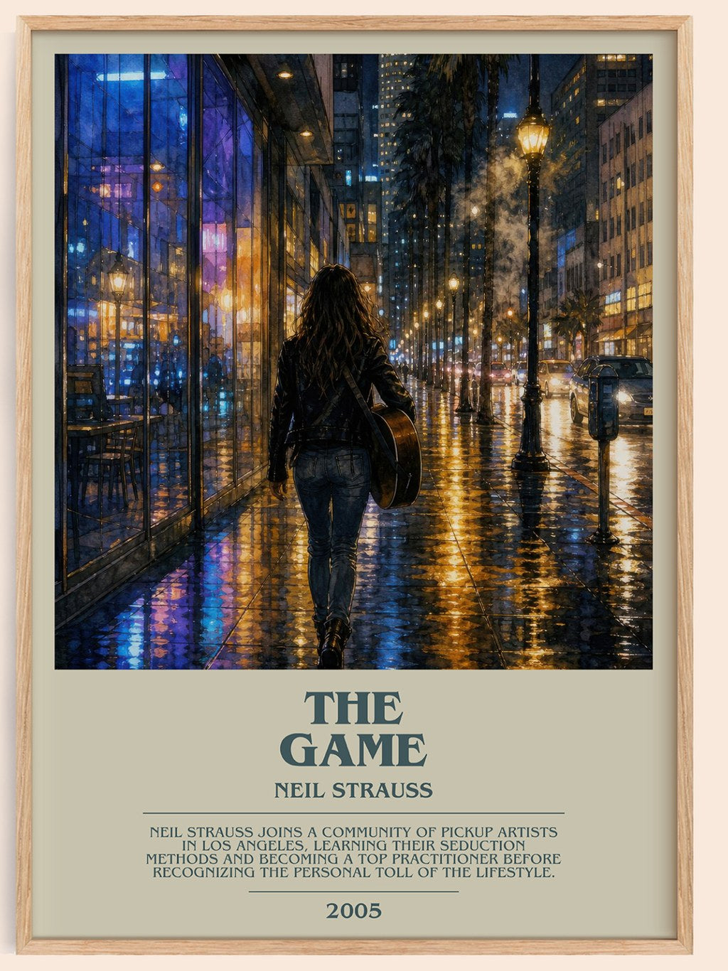 The Game bookish book poster by Neil Strauss – framed literary art print