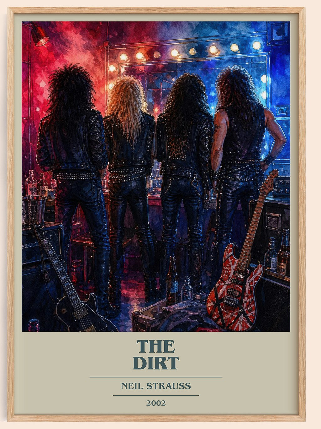 The Dirt book cover book poster by Neil Strauss – framed literary art print