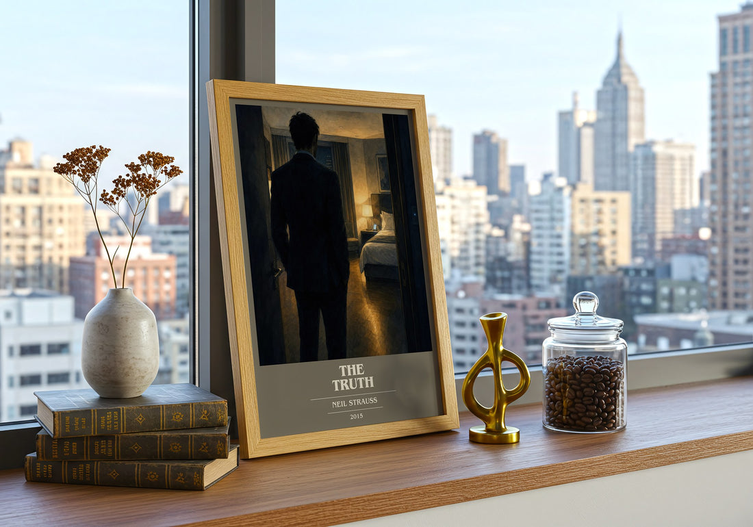 The truth book cover print framed by window – literary home decor