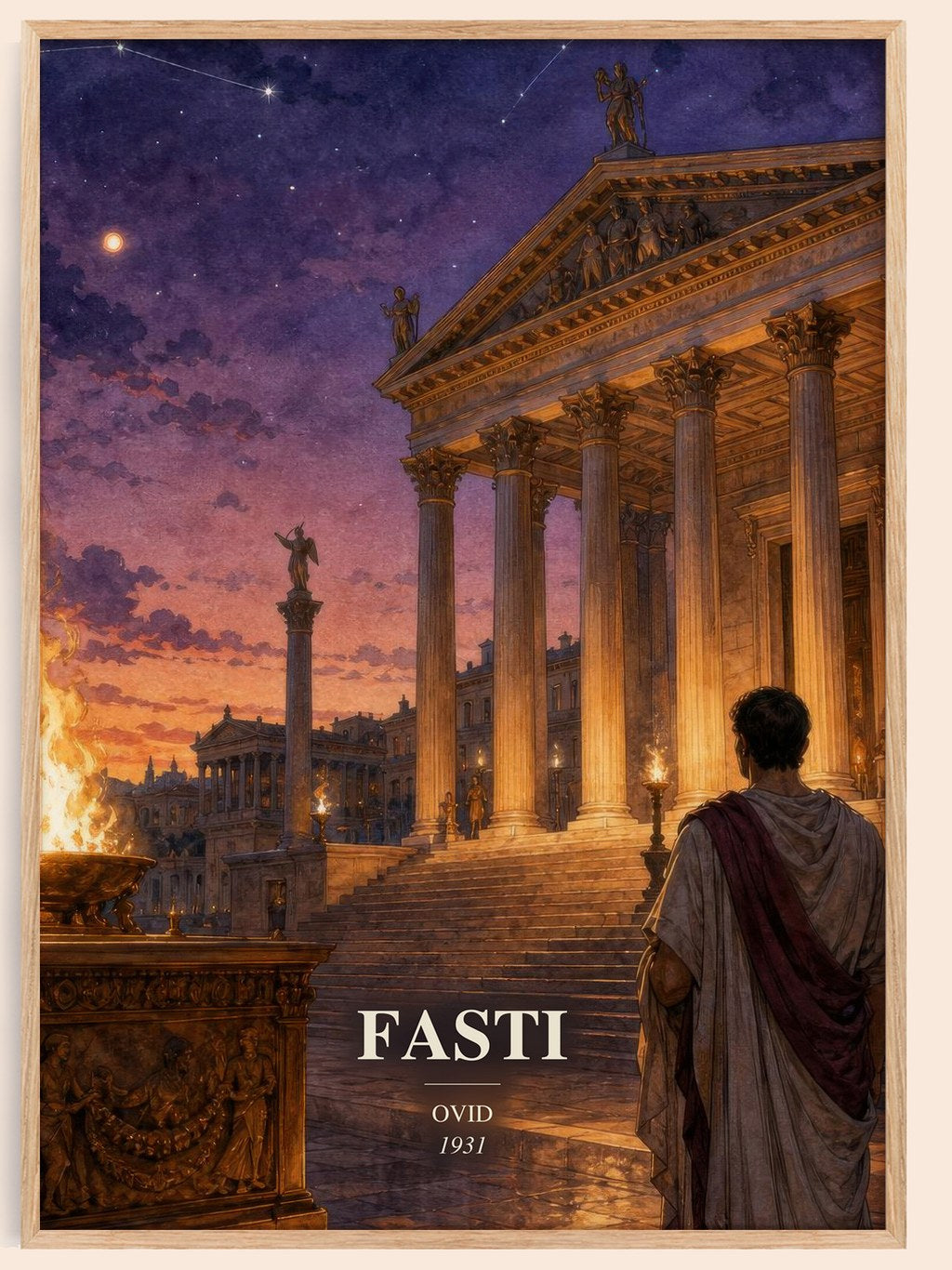 Fasti watercolour book poster by Ovid – framed literary art print