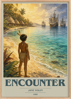 Encounter Book Cover Poster by Jane Yolen