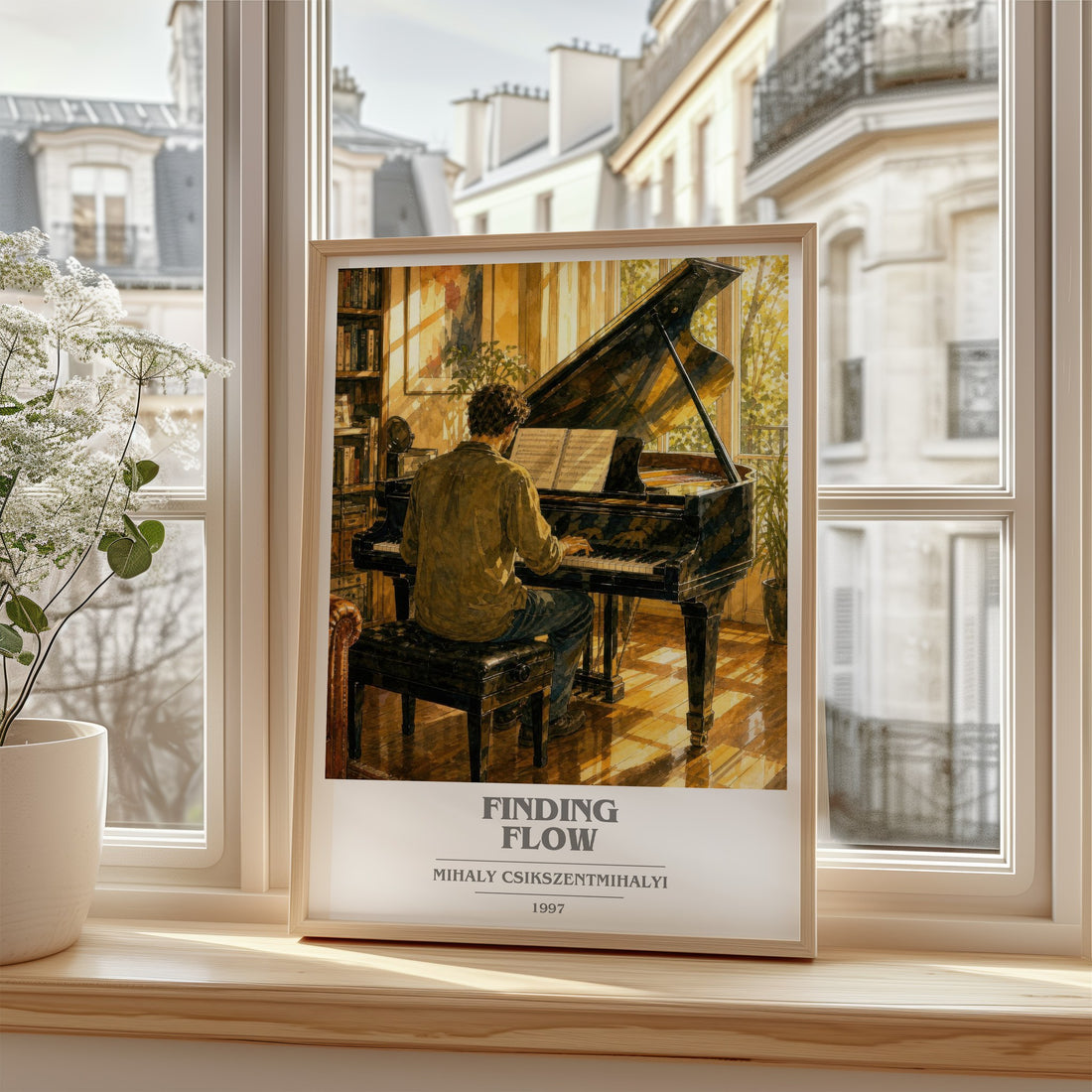 Finding flow book cover poster colour and style options – Mihaly Csikszentmihalyi book art