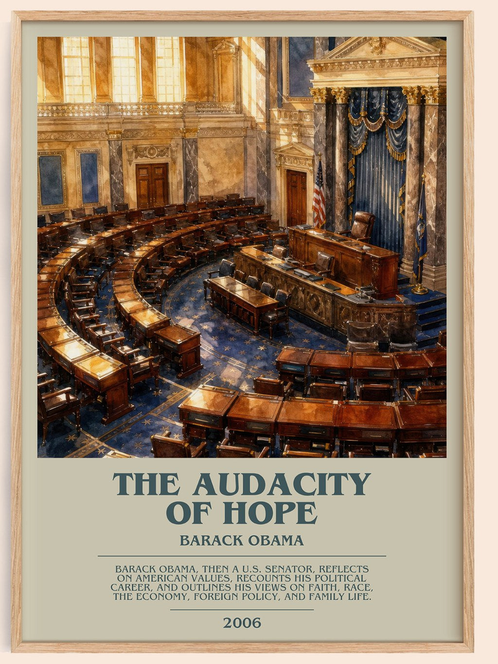 The Audacity of Hope bookish book poster by Barack Obama – framed literary art print