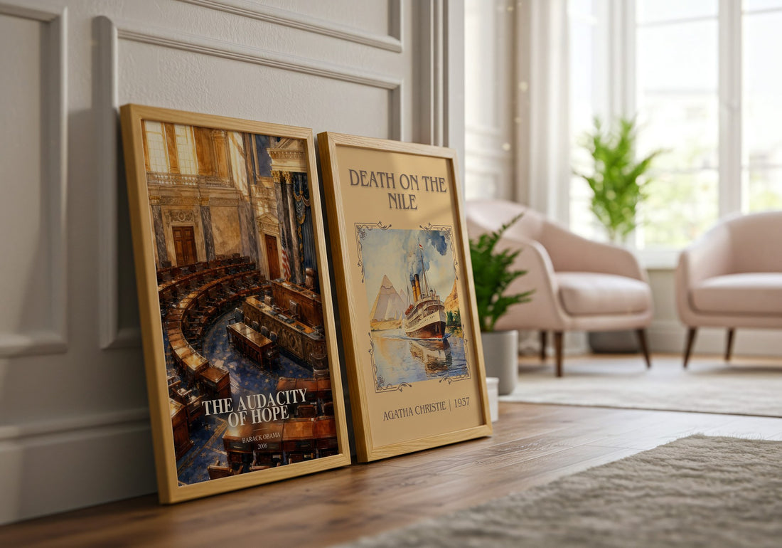 The Audacity of Hope watercolour print framed by window – literary home decor