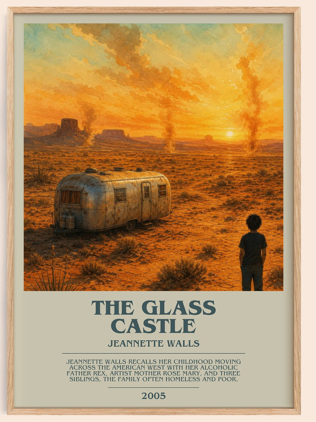 The Glass Castle bookish book poster by Jeannette Walls – framed literary art print