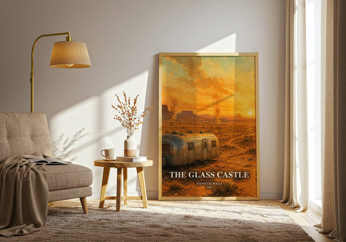 The Glass Castle watercolour print in frame leaning in hallway – memoir wall art