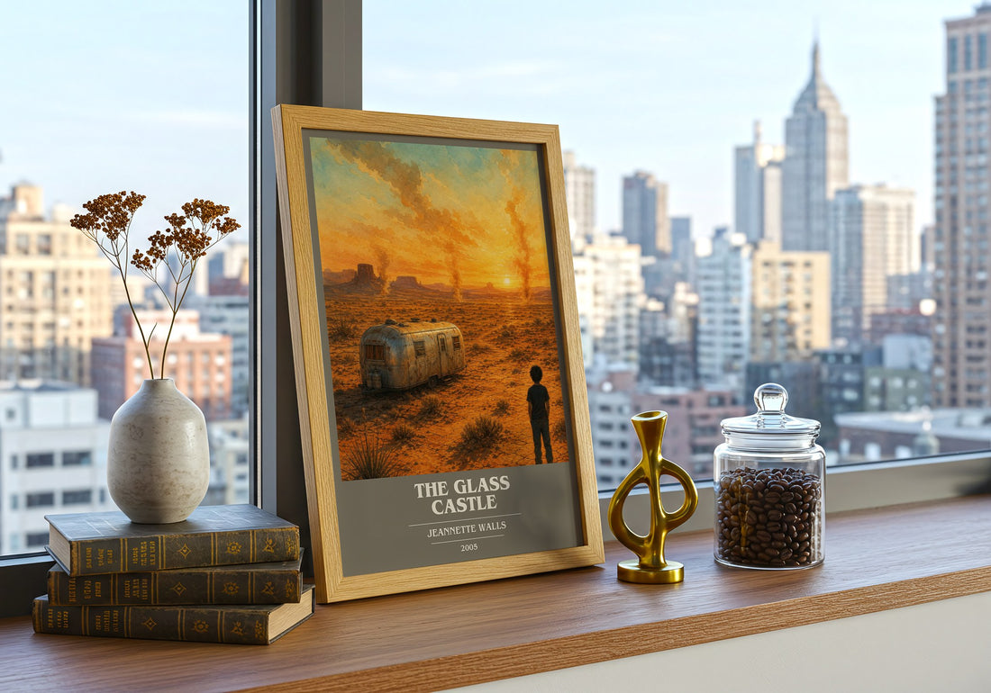 The Glass Castle book cover print framed by window – literary home decor