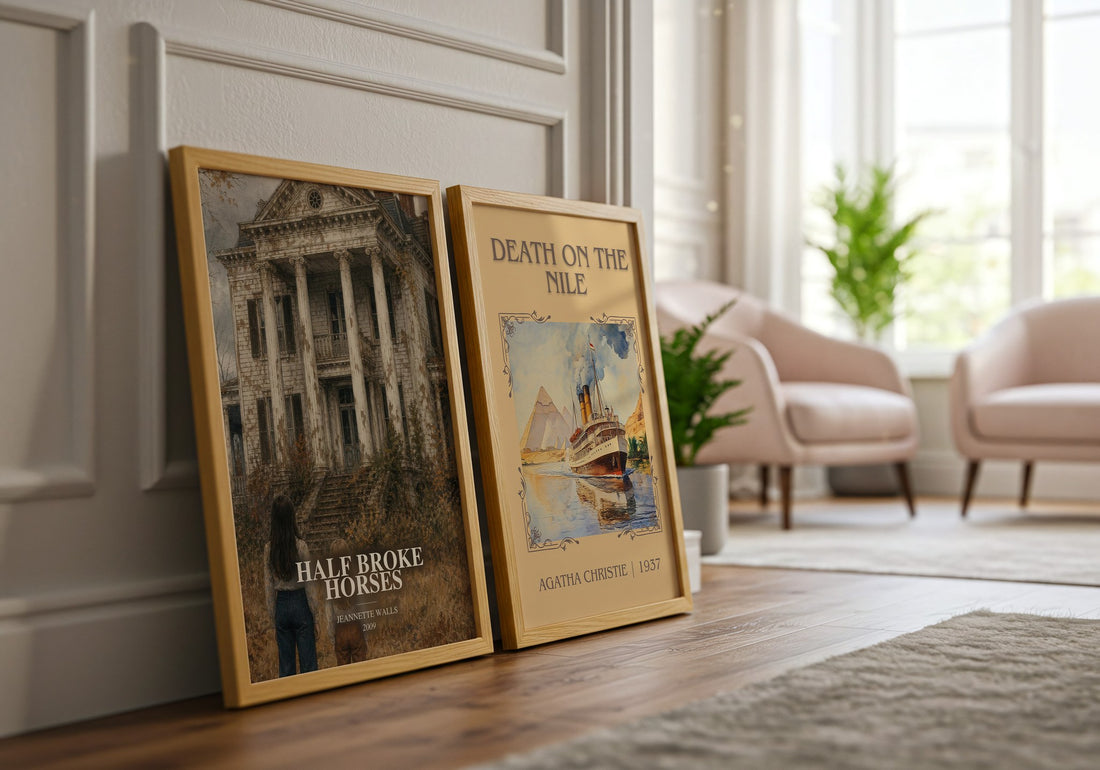 Half broke horses watercolour print framed by window – literary home decor