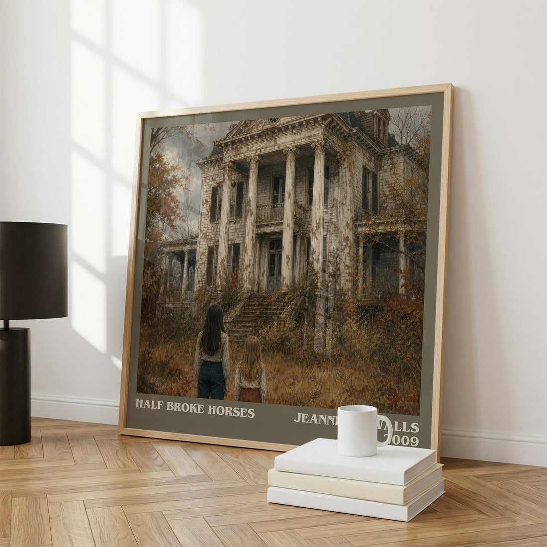 Half broke horses literary print framed by window – literary home decor