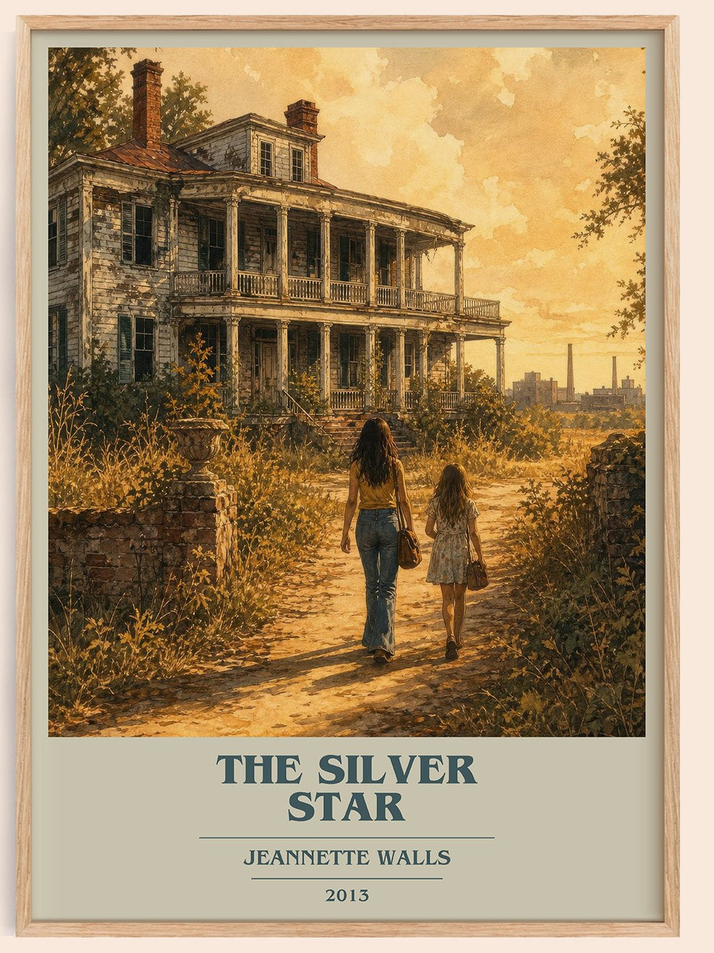 The silver star book cover book poster by Jeannette Walls – framed literary art print