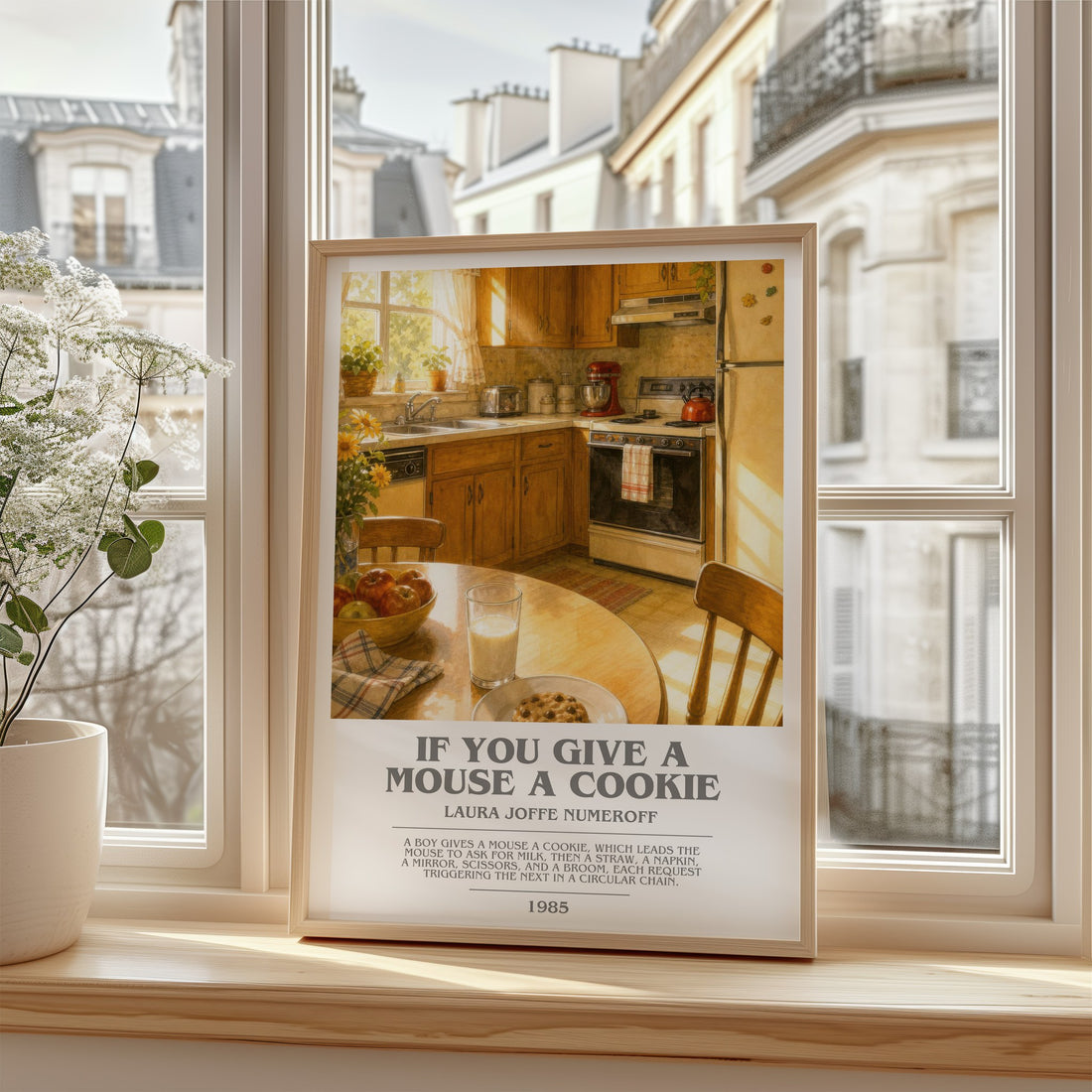If You Give a Mouse a Cookie bookish poster colour and style options – Laura Joffe Numeroff book art