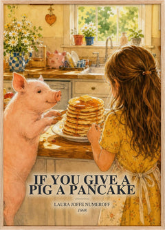 If You Give a Pig a Pancake Book Watercolour Illustration by Laura Joffe Numeroff