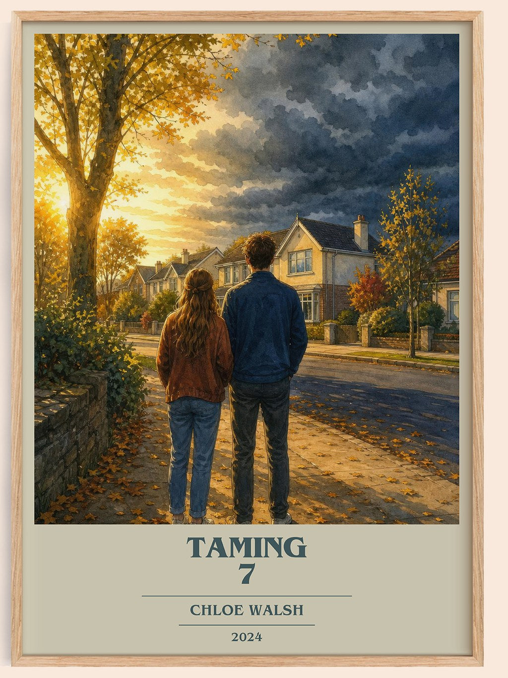 Taming 7 book cover book poster by Chloe Walsh – framed literary art print