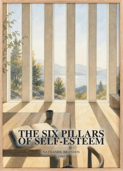 six pillars of self-esteem Book Watercolour Illustration by N. Branden