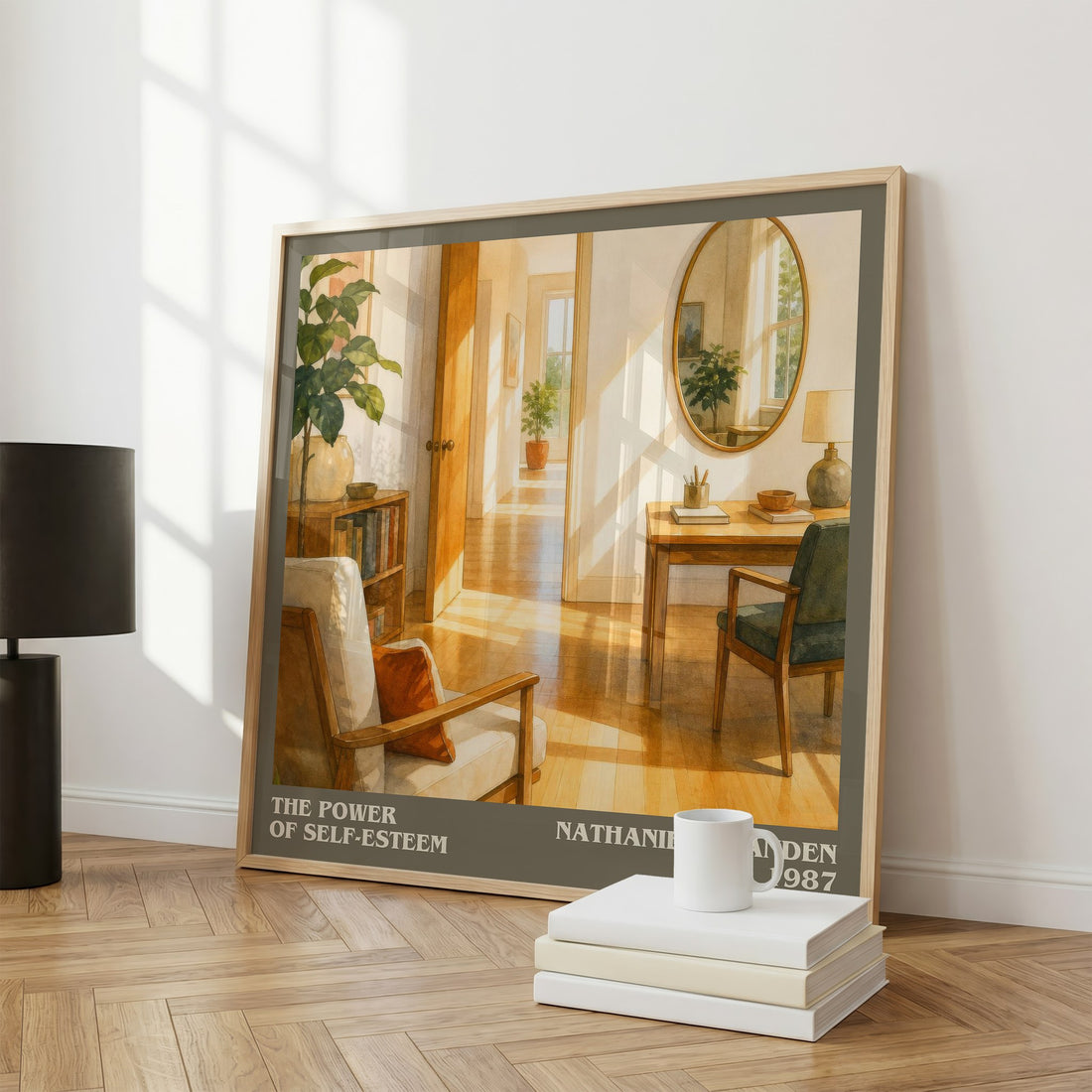 The power of self-esteem literary print framed by window – literary home decor