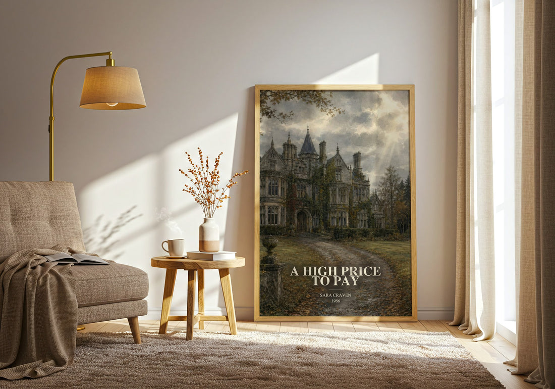 A High Price to Pay watercolour print in frame leaning in hallway – romance wall art