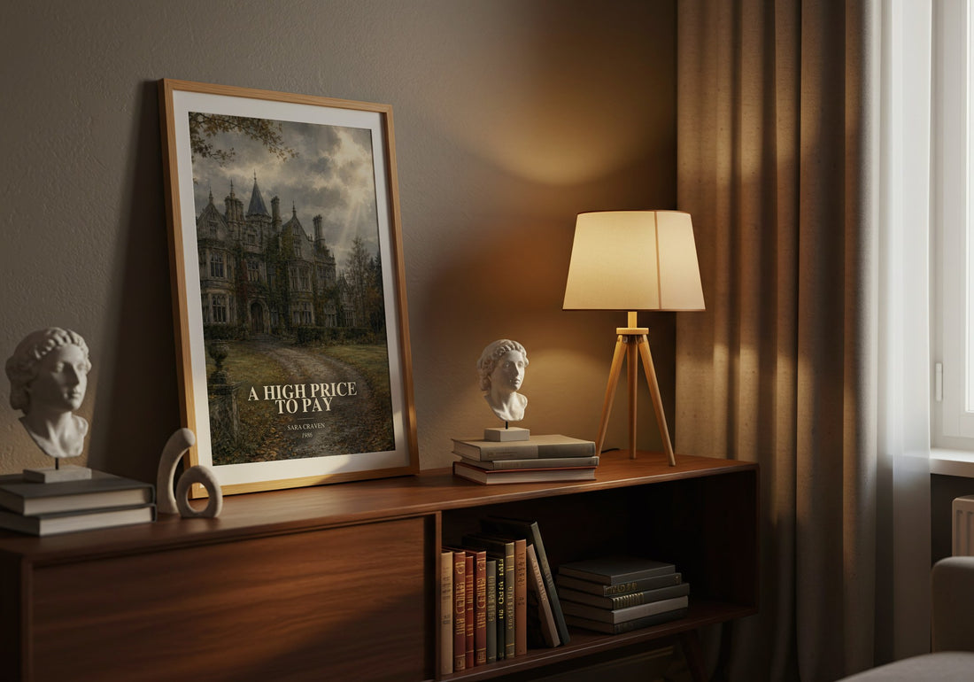 A High Price to Pay watercolour print on bookshelf – Sara Craven fan gift