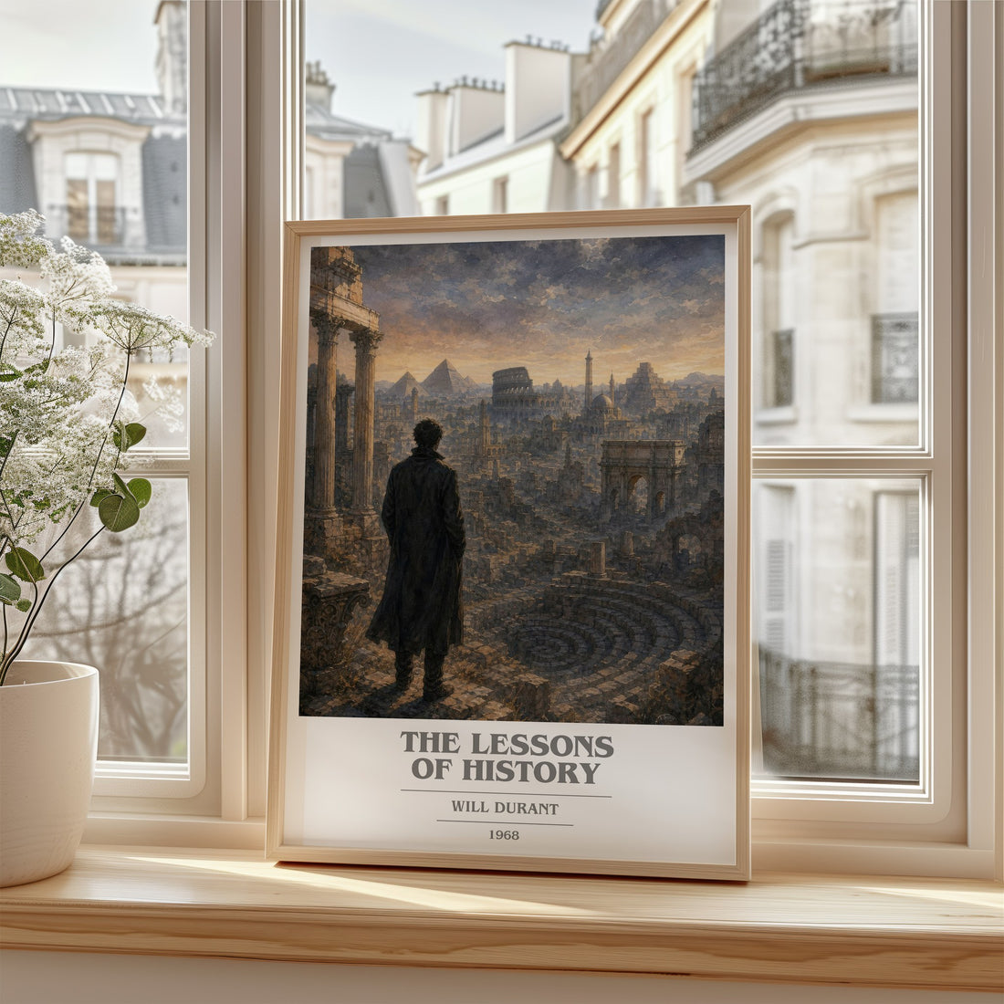 The Lessons of History book cover poster colour and style options – Will Durant book art