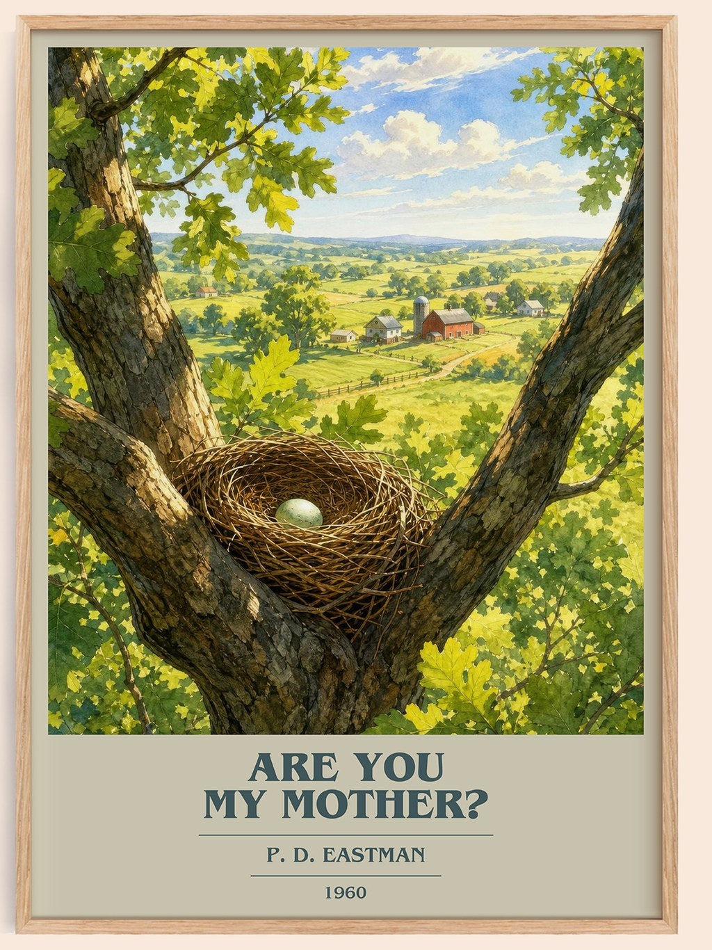 Are You My Mother? book cover book poster by P. D. Eastman – framed literary art print
