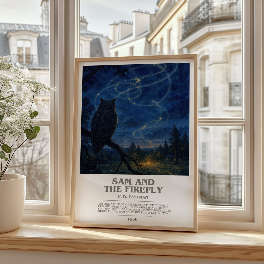 Sam and the Firefly bookish poster colour and style options – P. D. Eastman book art