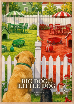 Big Dog... Little Dog Book Watercolour Illustration by P. D. Eastman