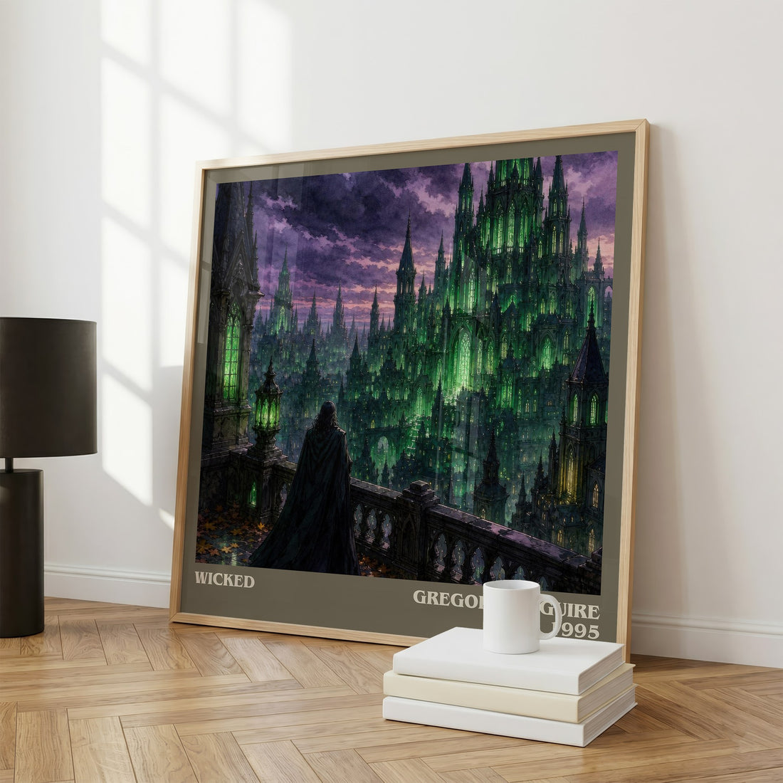 Wicked literary print framed by window – literary home decor