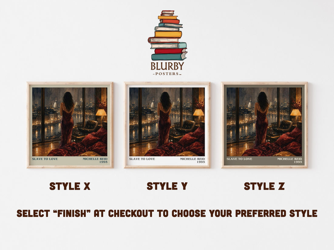 Slave to Love literary print in frame leaning in hallway – romance wall art (mockup)