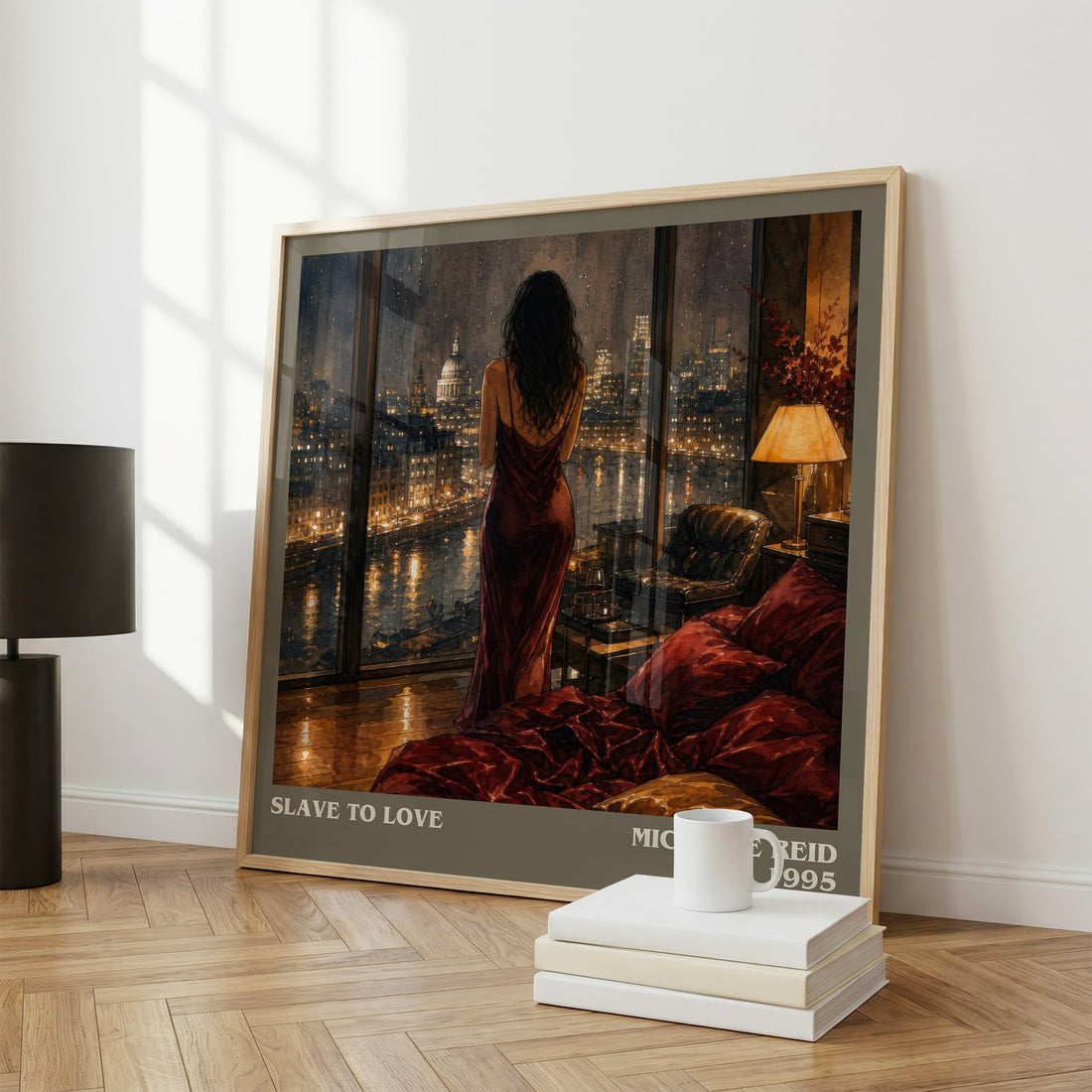 Slave to Love literary print framed by window – literary home decor