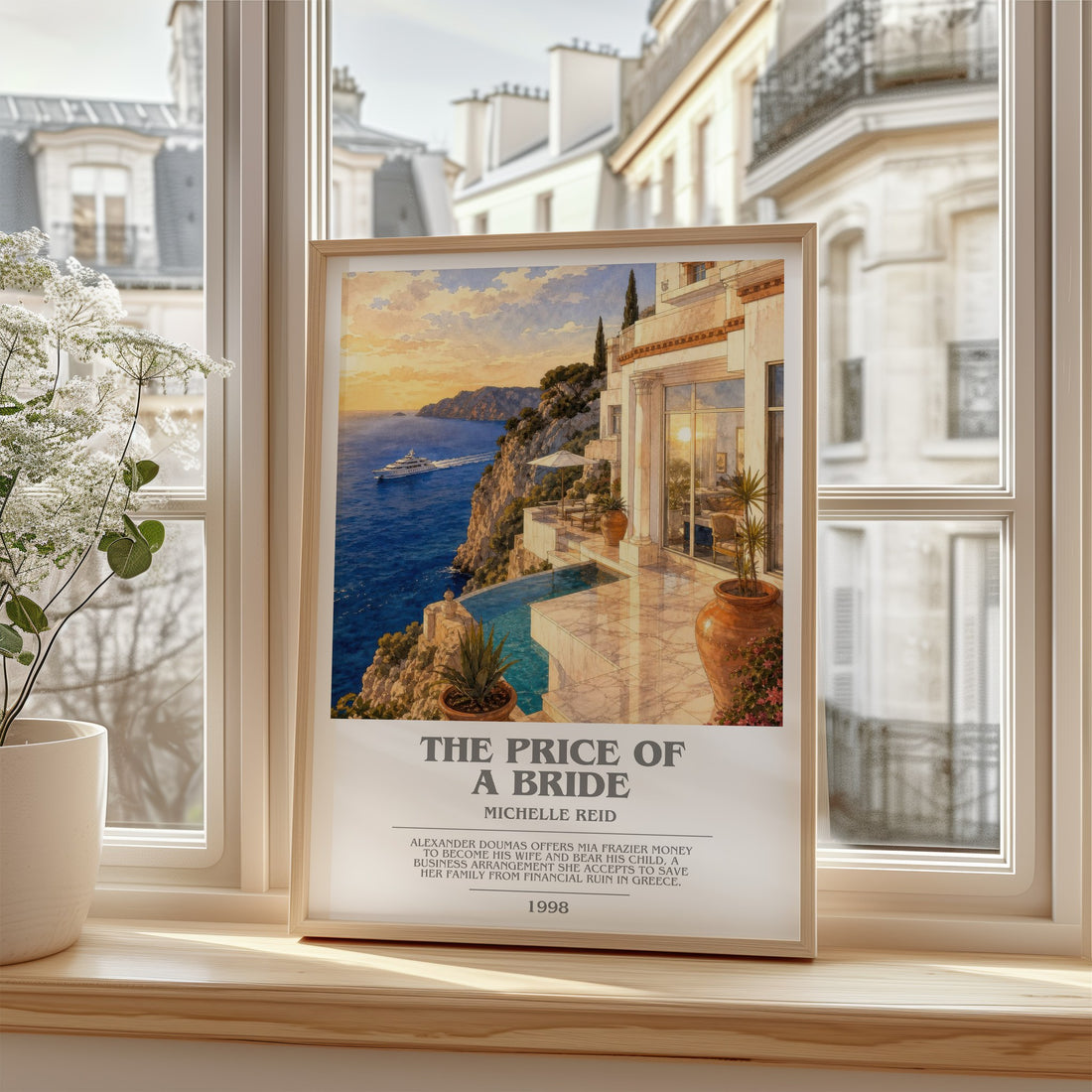 The Price of a Bride bookish poster colour and style options – Michelle Reid book art