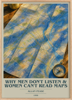 Why men don't listen & women can't read maps Book Cover Poster by Allan Pease