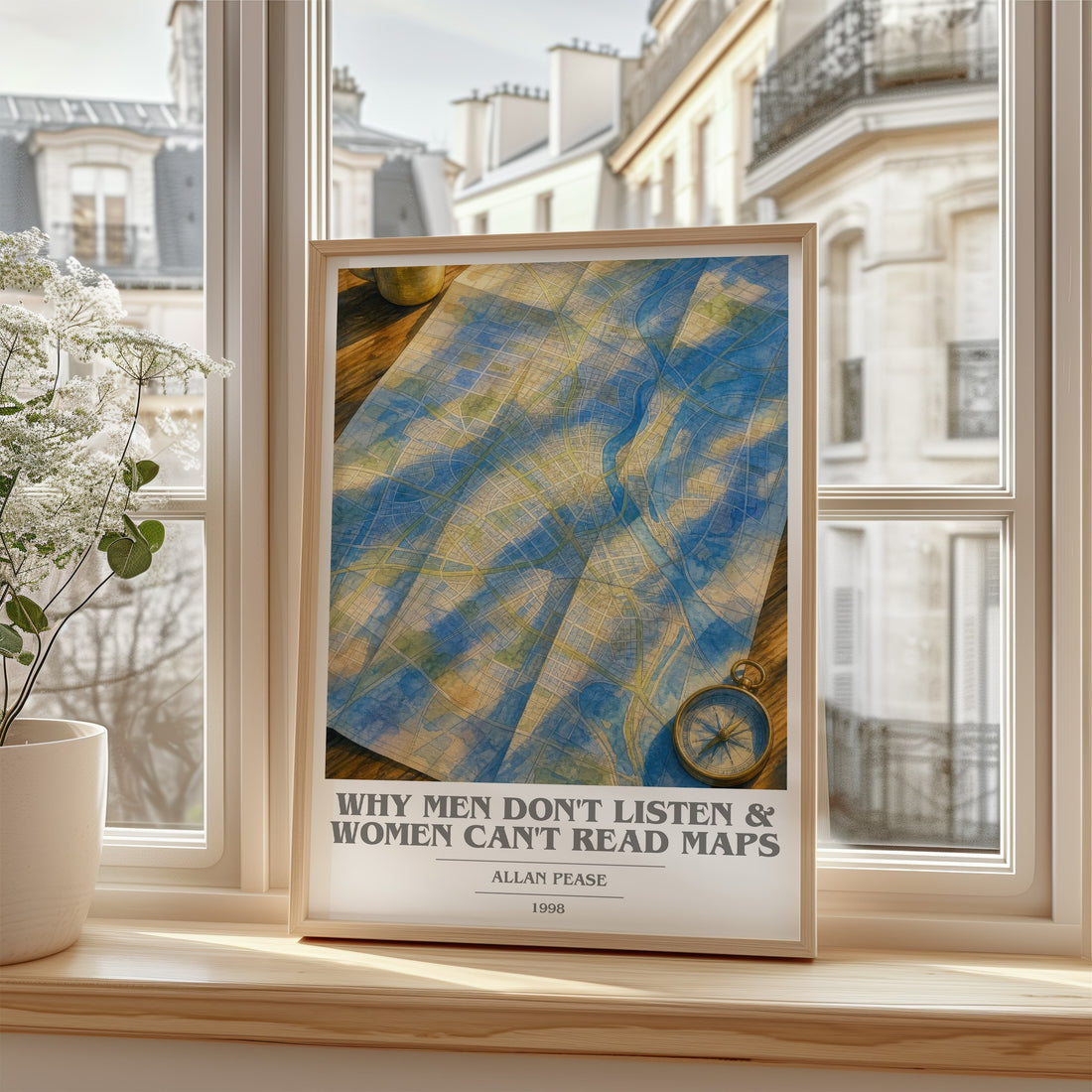 Why men don't listen & women can't read maps book cover poster colour and style options – Allan Pease book art