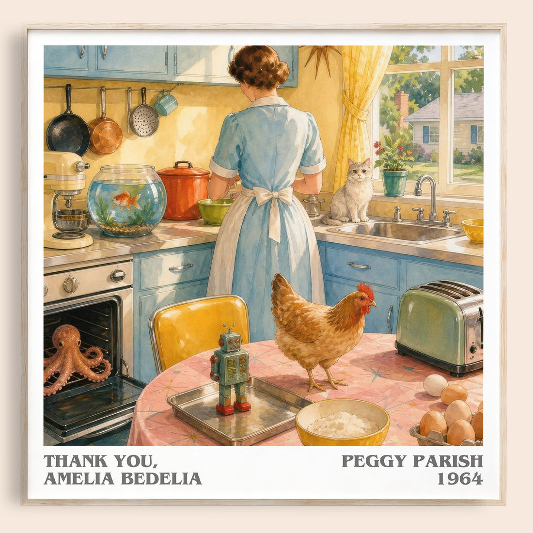 Thank You, Amelia Bedelia literary book poster by Peggy Parish – framed literary art print