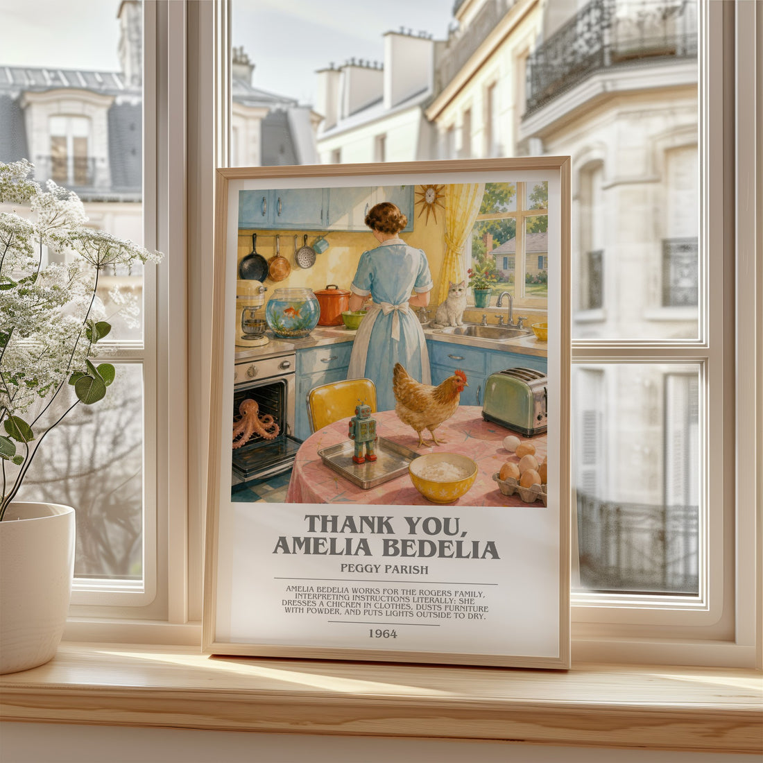 Thank You, Amelia Bedelia bookish poster colour and style options – Peggy Parish book art