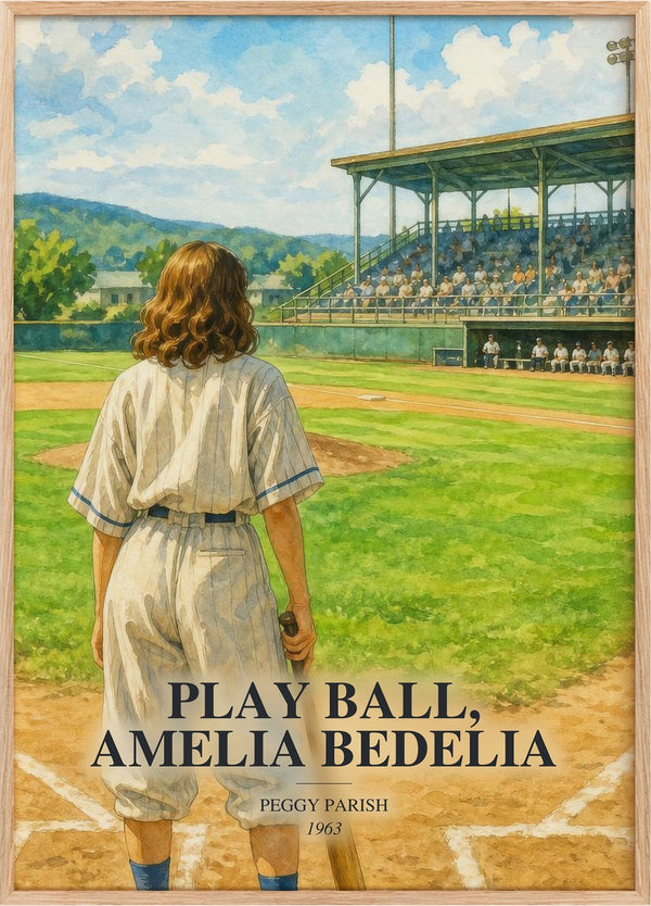 Play Ball, Amelia Bedelia Book Watercolour Illustration by P. Parish
