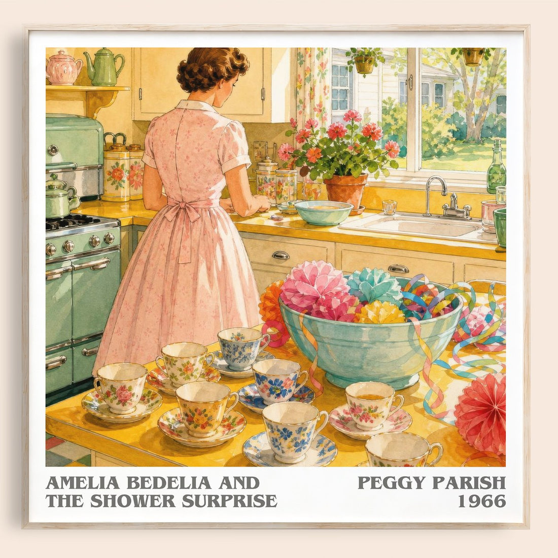 Amelia Bedelia and the Shower Surprise literary book poster by Peggy Parish – framed literary art print