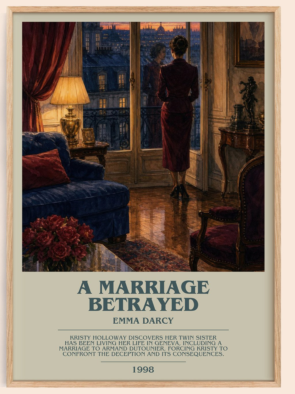 A Marriage Betrayed bookish book poster by Emma Darcy – framed literary art print