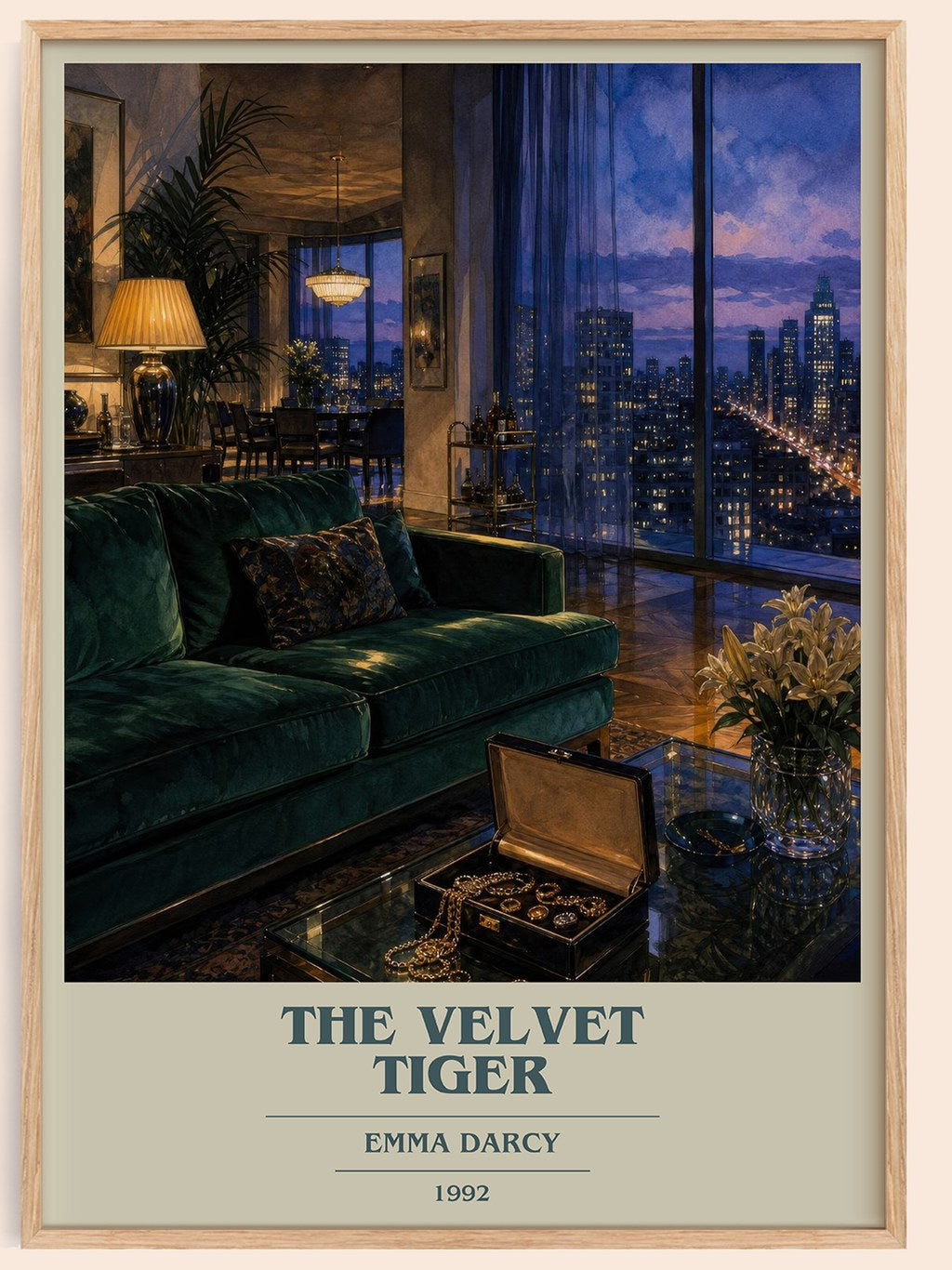 The Velvet Tiger book cover book poster by Emma Darcy – framed literary art print