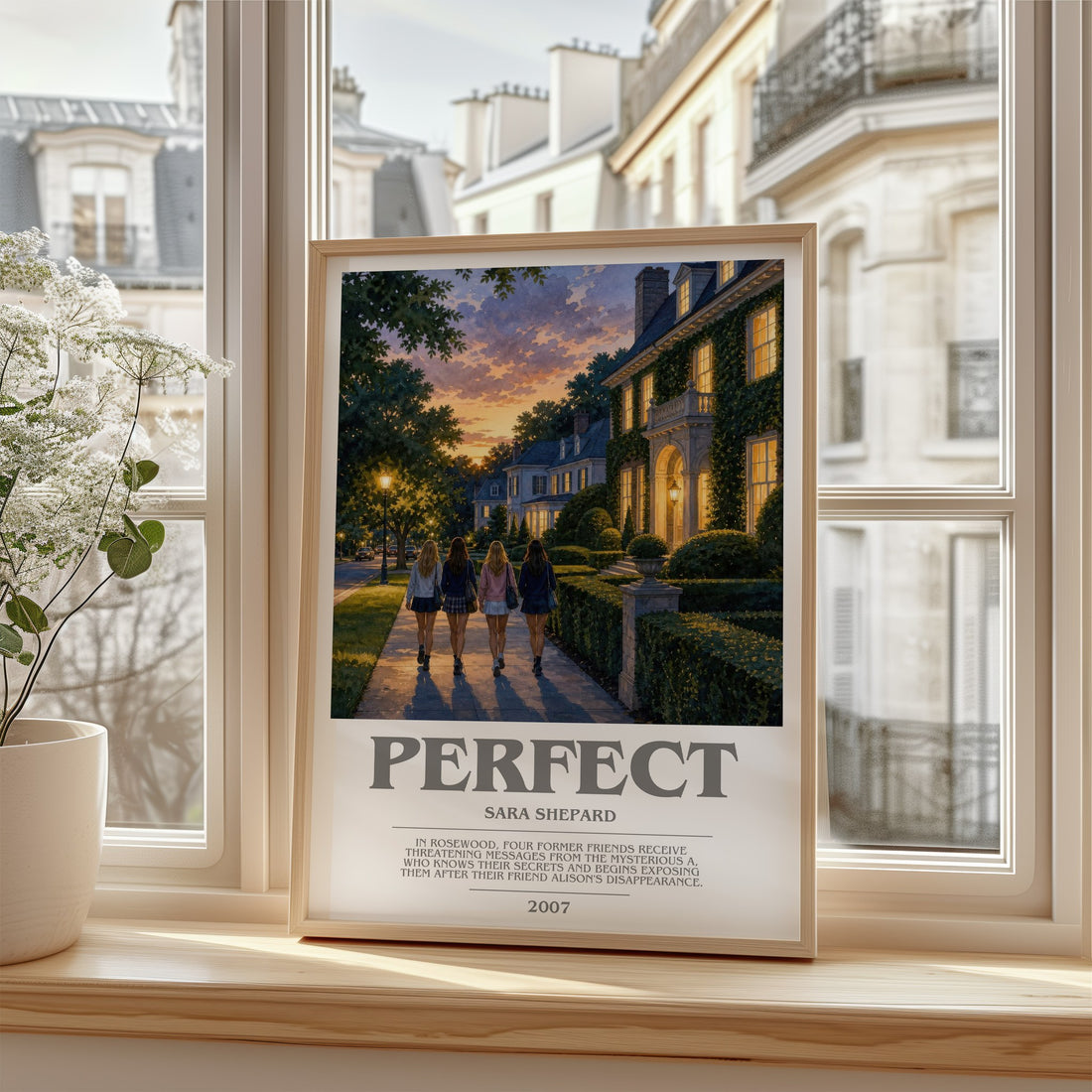 Perfect bookish poster colour and style options – Sara Shepard book art