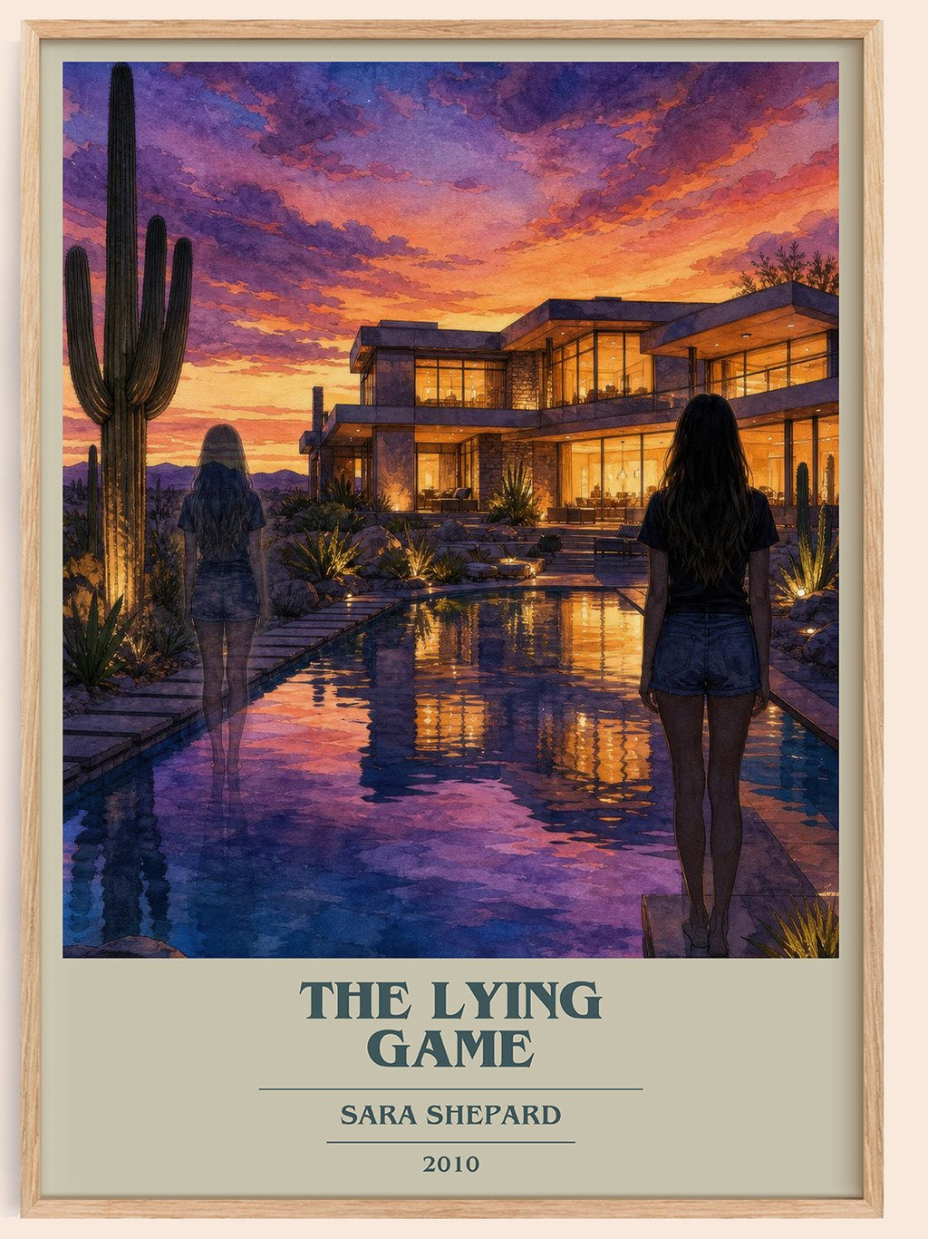 The Lying Game book cover book poster by Sara Shepard – framed literary art print