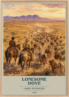 Lonesome Dove Book Cover Poster by Larry McMurtry