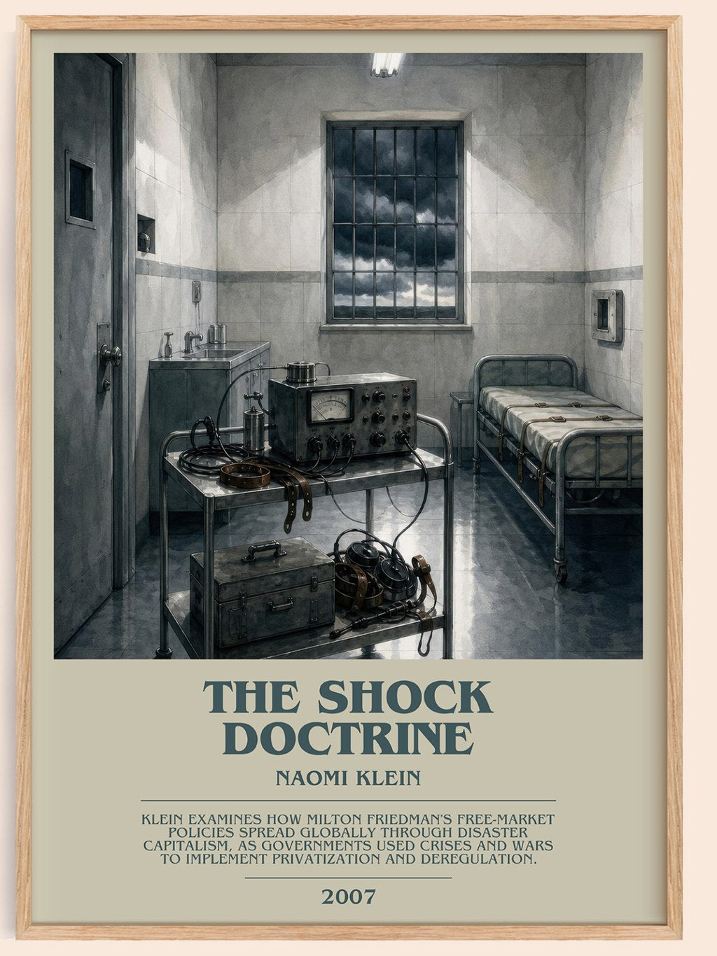 The Shock Doctrine bookish book poster by Naomi Klein – framed literary art print