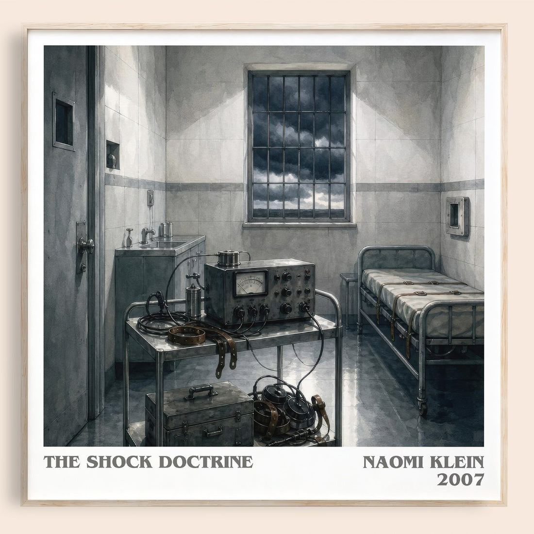 The Shock Doctrine literary book poster by Naomi Klein – framed literary art print